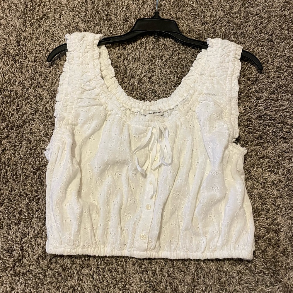 NWT American Eagle Outfitters Cropped White Blouse!